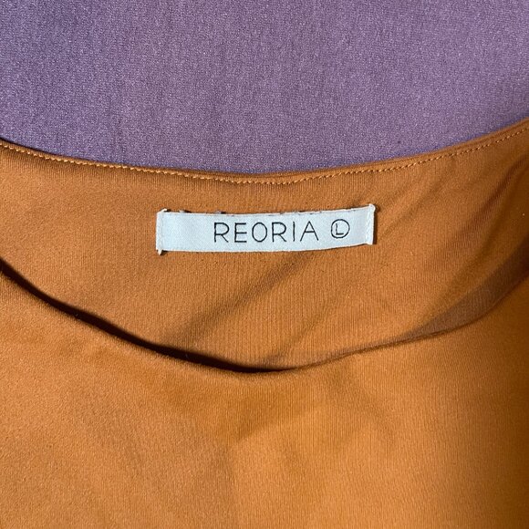 REORIA High Neck Cropped Tank Top in Burnt Orange - Size Large - Picture 5 of 6